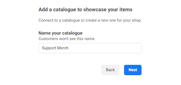 Facebook shop catalogus naam